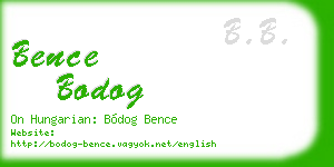 bence bodog business card