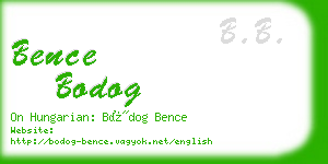 bence bodog business card